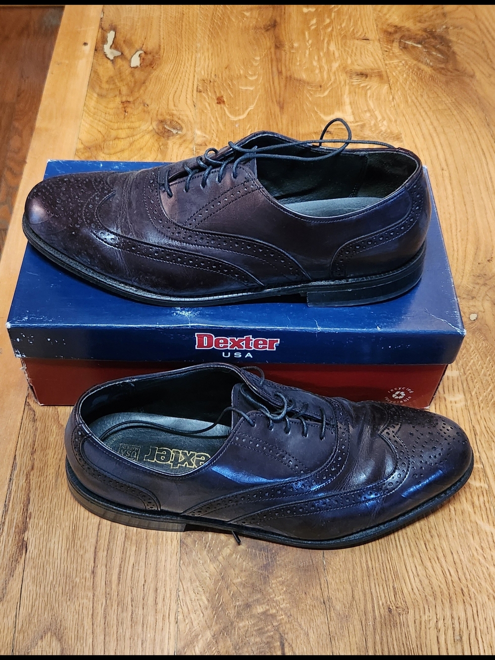 Dexter Burgundy Wingtip Dexter USA Men's Oxford Derby Dress Shoes